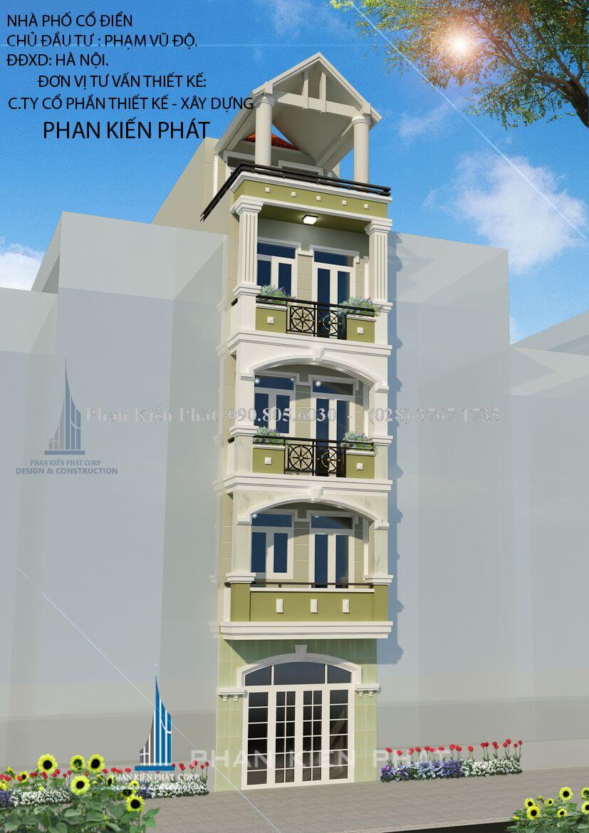 Thiết kế nhà phố cổ điển của chú Độ - Hà Nội