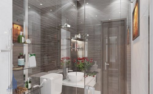 Thiết kế nhà tắm nhỏ đẹp kết hợp với phòng vệ sinh view 1