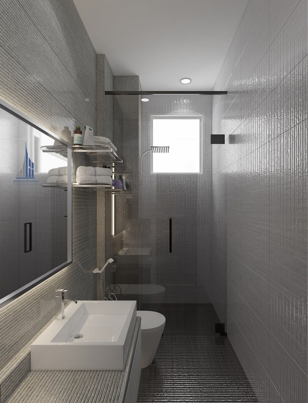 Thiết kế nhà tắm nhỏ đẹp kết hợp với phòng vệ sinh view 3