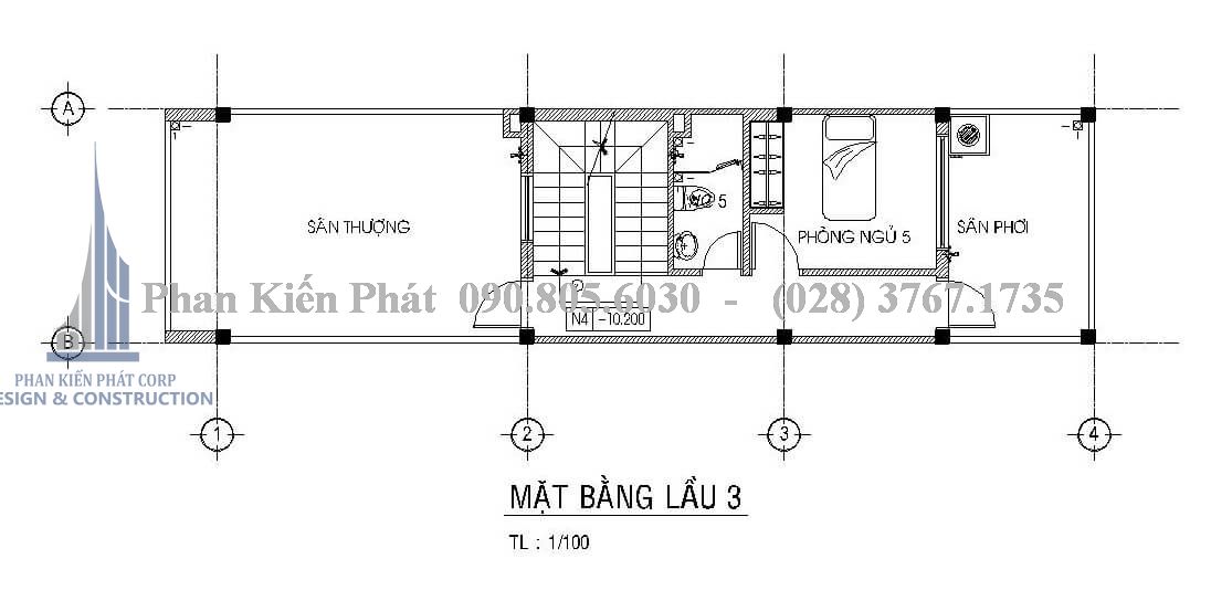 bo tri mat bang lau 3 nha pho 1 tret 3 lau Phan Kiến Phát Co.,Ltd
