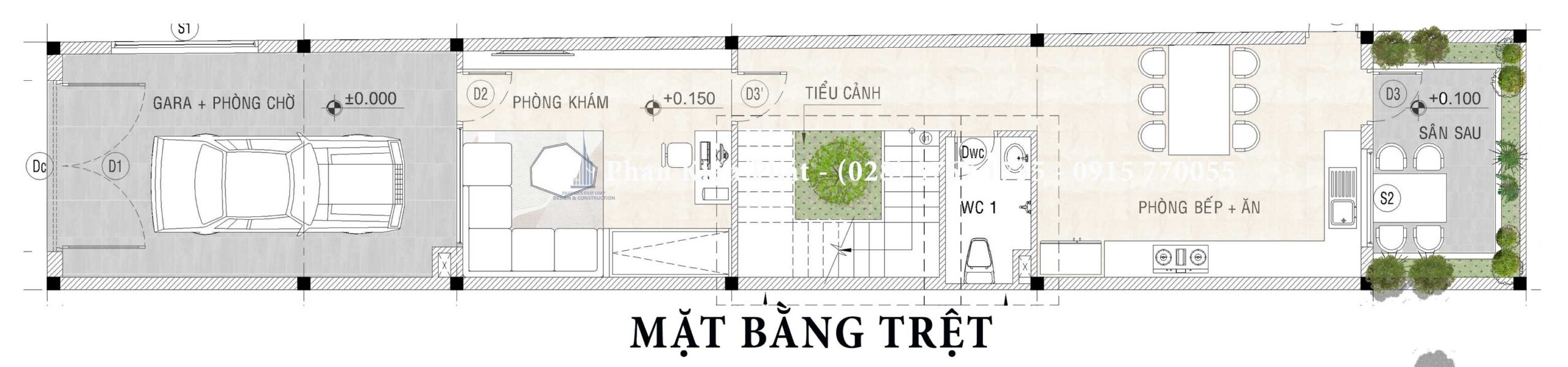 Mat Bang Tret Nha Pho 4 Lau Ket Hop Phong Kham
