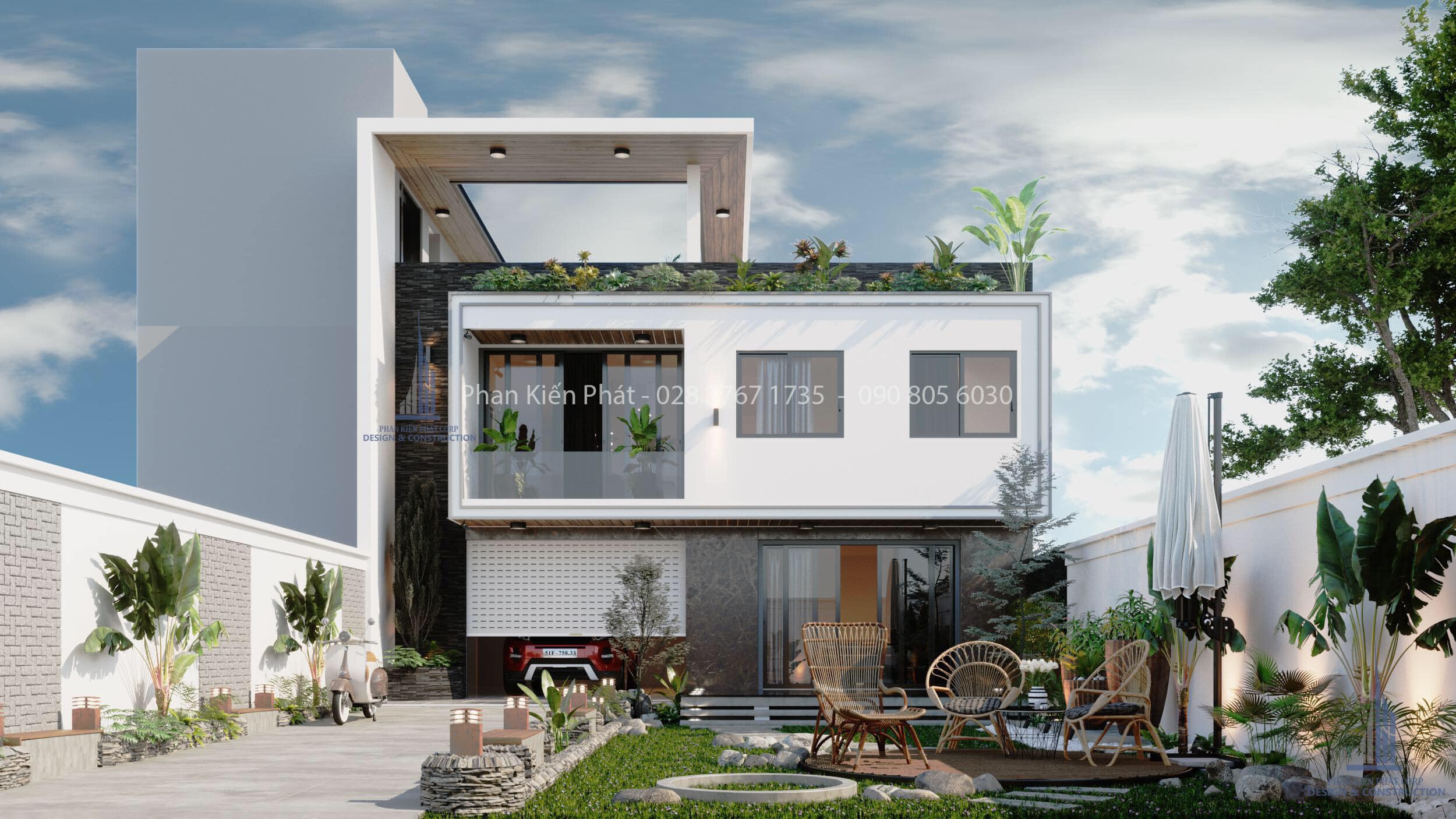 Mẫu biệt thự nhà vườn 2 tầng 125x18m ở Cam Ranh là điểm dừng của 1 resort  mang tên Hạnh Phúc