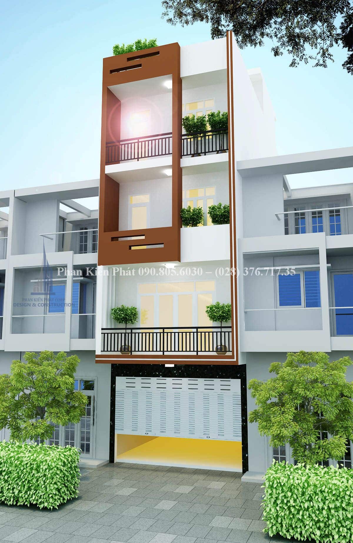 Thiet Ke Nha Pho 4 Lau Ket Hop Kinh Doanh-Dịch vụ xây nhà trọn gói giá rẻ