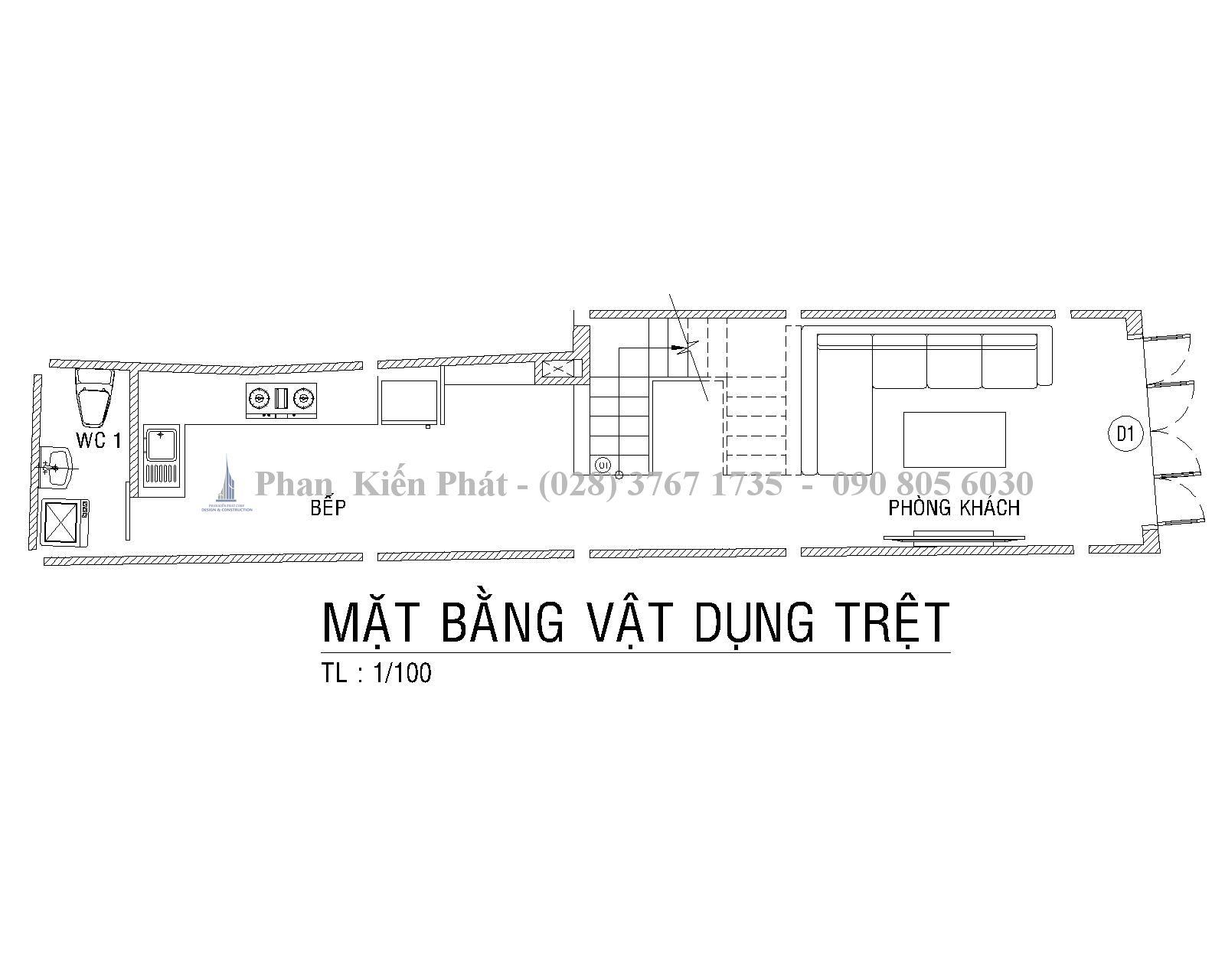Mat Bang Tret Nha Pho Hien Dai Anh Tan Dinh 1-nhà ống 1 trệt 1 lửng 3 lầu