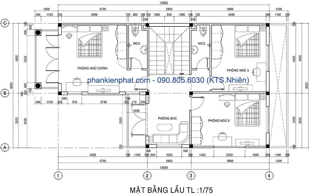Mẫu biệt thự 2 tầng đẹp 8x13,5m tại Bình Phước