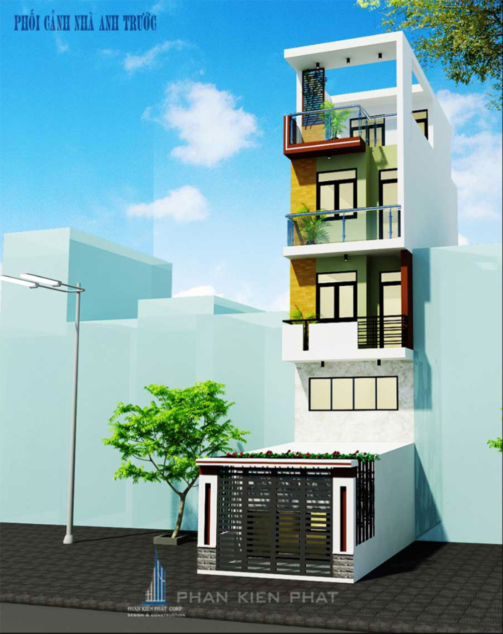 Mẫu thiết kế nhà phố 4 tầng tại liên khu 5-6 Bình Tân