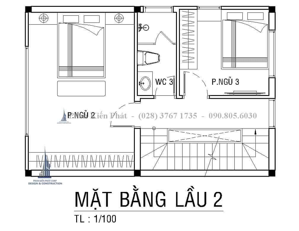 Mat Bang Tang 3 Mau Thiet Ke Nha Pho 4 Tang Mat Tien 5m Tai Can Tho
