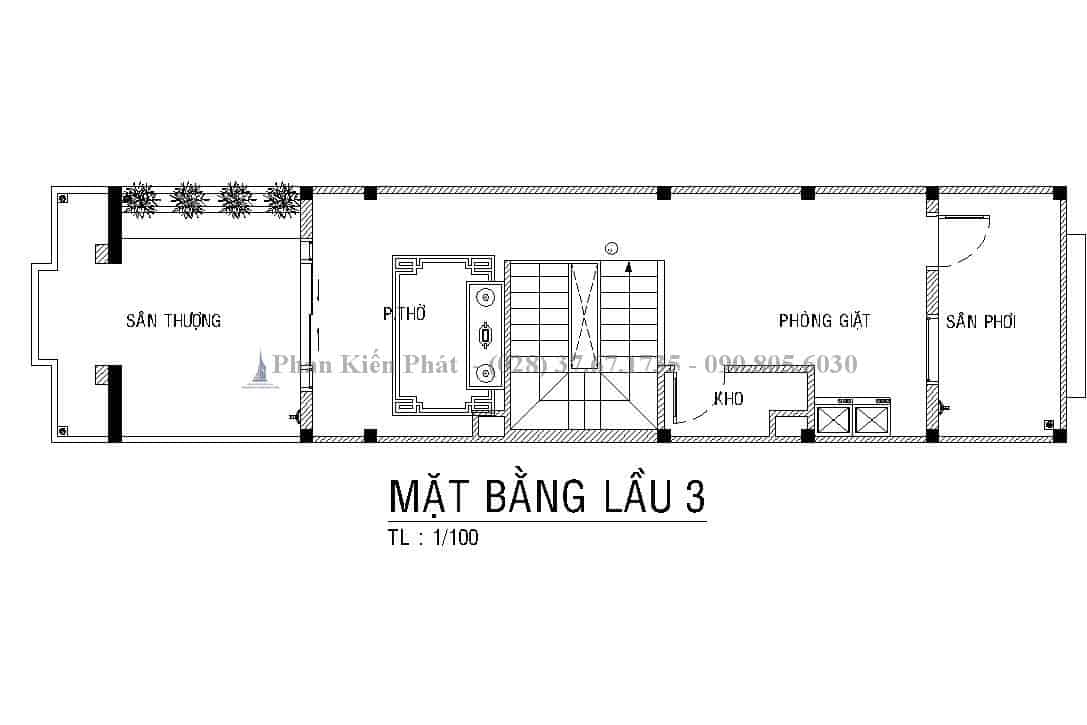 Mat Bang Lau 3 Nha Pho 4 tang Co Dien Anh Tuan Tan Phu