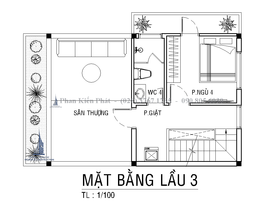 Mat Bang Cong Nang Tang 4 Mau Nha Pho Hien Dai