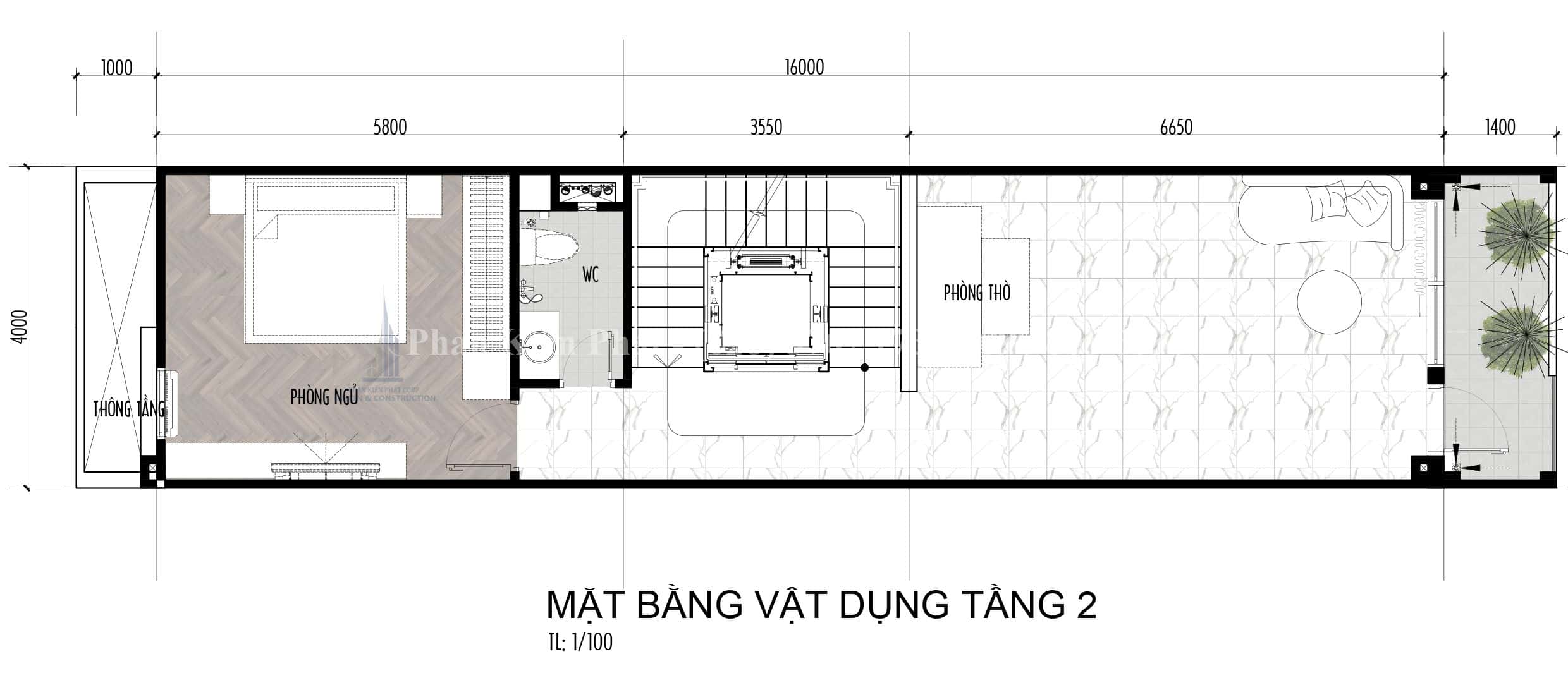 Mat Bang Cong Nang Nha 4x16 M 4 Phong Ngu Hien Dai 3